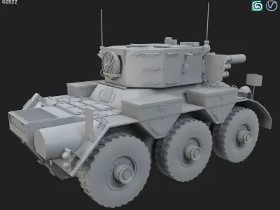 Saladin Armored Car-Clay Version 3D model