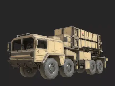 3 coatings USA MIM-104 Patriot Anti-air Missile Launcher Low-poly 3D model