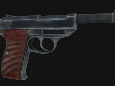 Walther P38 Low-poly 3D model