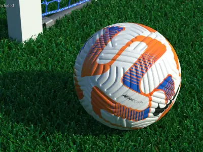 Official Match Ball Nike Flight White Orange 3D model