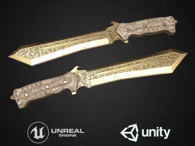 M48 Bowie Knife Low-poly 3D model