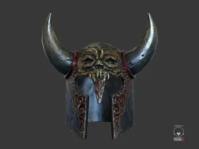 Viking Fantasy Helmet Low-poly 3D model