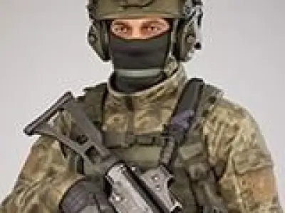 Casual Soldier 27 Low-poly 3D model