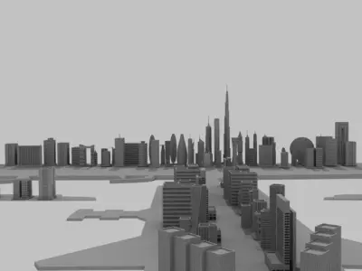 Palm Dubai Island Low-poly 3D model