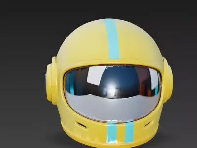 Stylized Cyber Visor Helmet 3D Model Low-poly 3D model