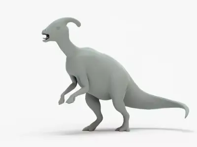 Parasaurolophus Rigged Basemesh Low-poly 3D model