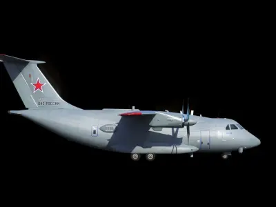 IL-112 military transport aircraft Low-poly 3D model