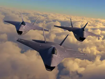 F-32 Joint Strike Fighter Low-poly 3D model