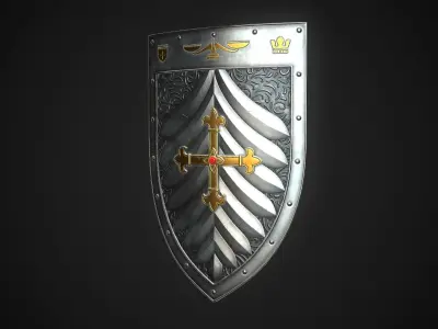 Knight Shield 09 Low-poly 3D model