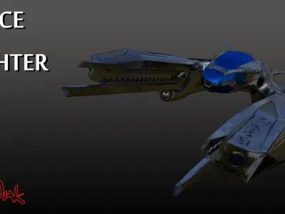 Space fighter Low-poly 3D model