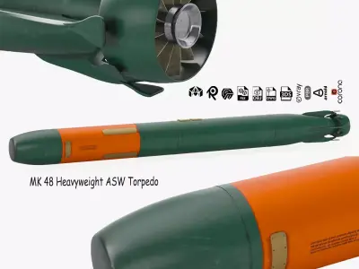 MK 48 Heavyweight ASW Torpedo 3D model