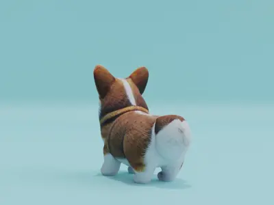 Corgi Puppy Dog Cute Free low-poly 3D model