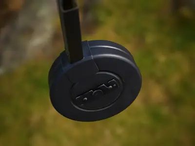 72rnd Drum magazine 9mm PBR Low-poly 3D model