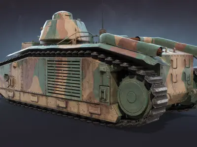 Char B1 Low-poly 3D model