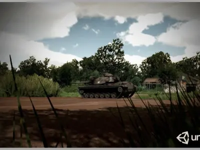 MBT M48A3 Patton Low-poly 3D model