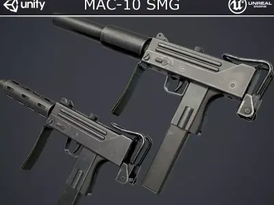 MAC-10 SMG Low-poly 3D model