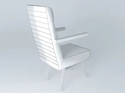 Typical Economy Class Airplane Seat Free 3D model