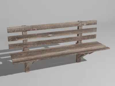 Wooden Bench Free 3D model buy