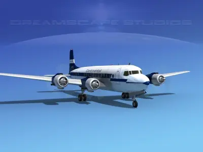 Douglas DC-6 Continental Airlines 3D model