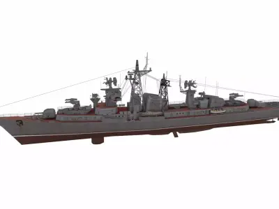 Kashin-class destroyer Low-poly 3D model