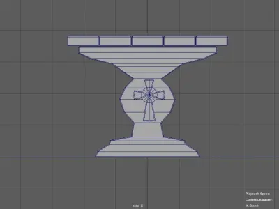 wooden table Free 3D model 2