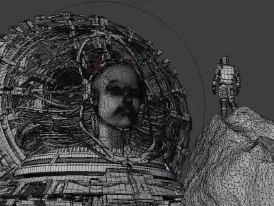 AI Queen Low-poly 3D model