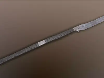 Post-Apocalyptic Naginata Low-poly 3D model