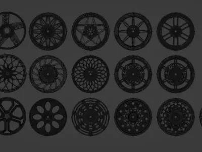 Modern sport car lowpoly 3d rims Low-poly 3D model Low-poly 3D model