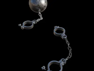 Leg Shackles And Ball Shackle Cuff Low-poly 3D model