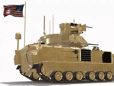 BRADLEY M3A3 XM153 CROWS Low-poly 3D model