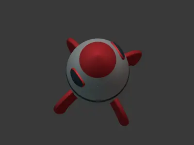 Cartoon Rocket Ship Low-poly 3D model