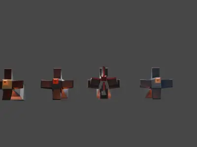 Nuke missile brothers for all lowpoly Free low-poly 3D model