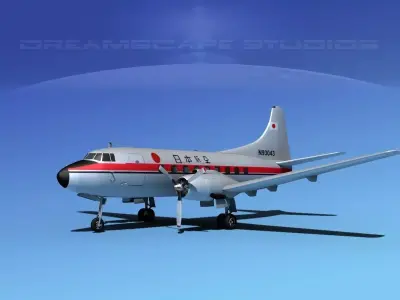 Martin 202 Japan Airlines 3D model
