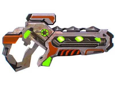 Assault rifle of the future weapon gun Nuff barrel blaster laser Low-poly 3D model