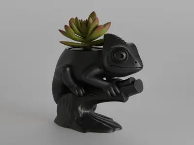 Chameleon Planter 3D print model