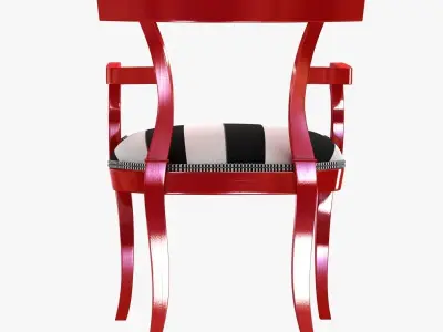 red paint finish clismos chair 3D model