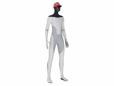 Tesla Bot in Trump Cap Rigged 3D model