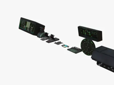 Fighter Jet Cockpit Control Panel  Low-poly 3D model