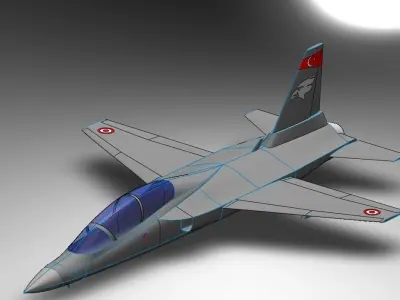 Hurjet Aircraft - TurkishAerospace 3D model