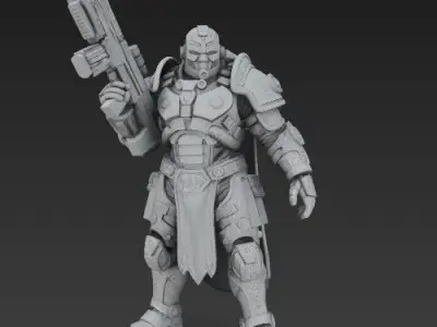 3D Printable Iron Oath Beast Hunter Heavy Infantry Figure 3D model