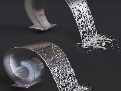  Waterfall Cobra and Snail and wide Cascade 3D model