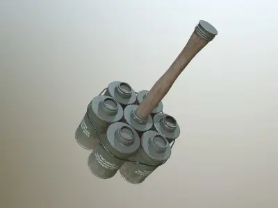 Stielhandgranate 2 pair of metal drums Free low-poly 3D model