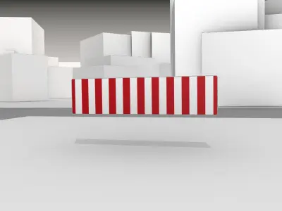 Construction Barrier Version 1 600-38 500x2000mm Low-poly 3D model