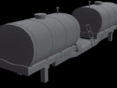 Front Chem Tanks For 9R Tractor Low-poly 3D model