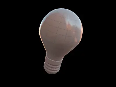 LIGHTBULB icon emoji Low-poly 3D model