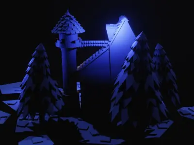 Castle at midnight 3D model