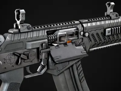 Modern AAA Shotgun Pack Game Ready PBR Low-poly 3D model