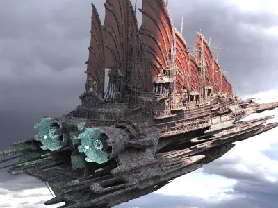 Dragon Speeder Airship Queen Airship 1 3D model