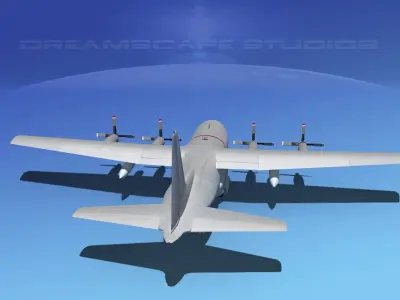 Lockheed C-130 Hercules Bare Metal 3D model
