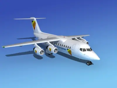 BAe 146-200 British European 3D model